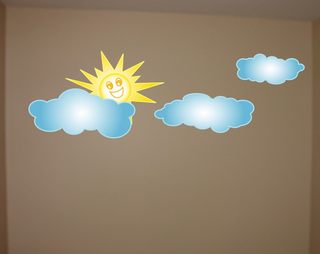 CLOUDS and SUN Wall Decal Deco Vinyl Art Sticker Mural eBay