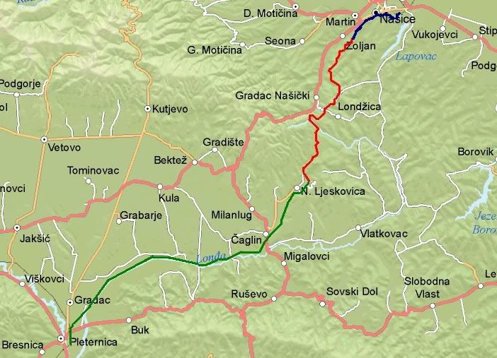 pleternica karta Pruga Pleternica   Čaglin   Našice   Infrastruktura   zeljeznice.net pleternica karta