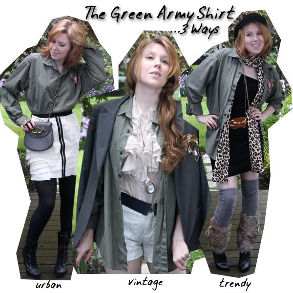 Style It Chic: Army Shirt 3 Ways Style It Chic: Army Shirt 3 Ways