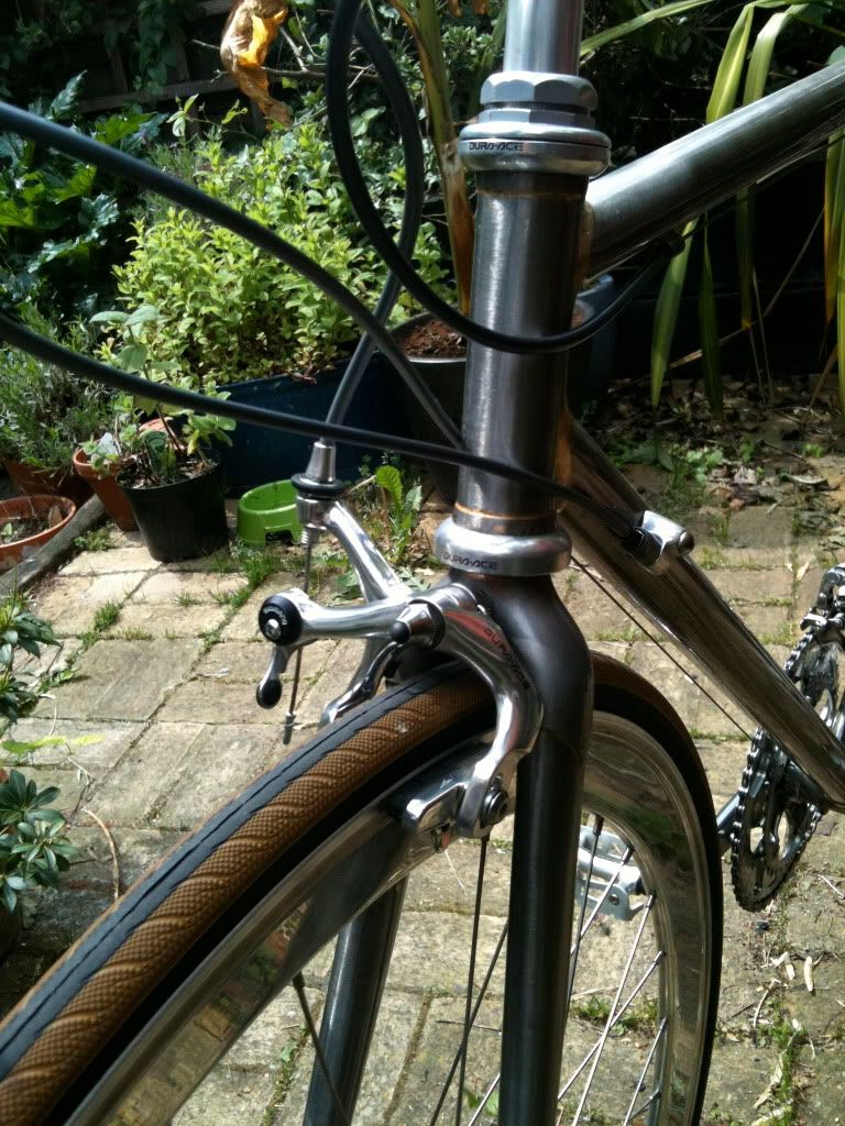 bare steel bike frame