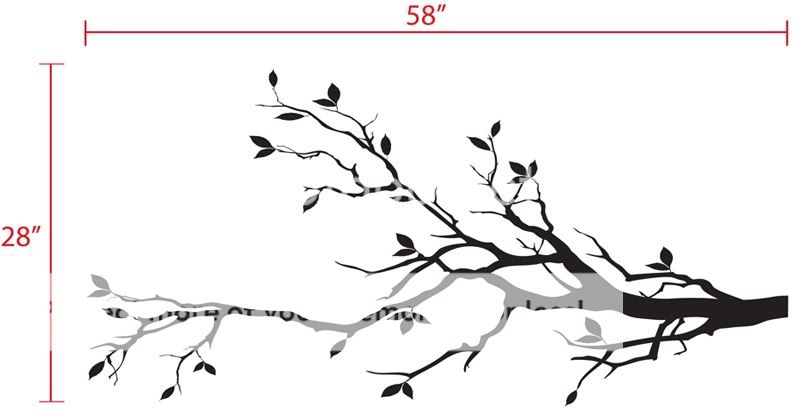 Tree Branch with 10 birds Nursery Wall Decal Deco Art Sticker Mural 