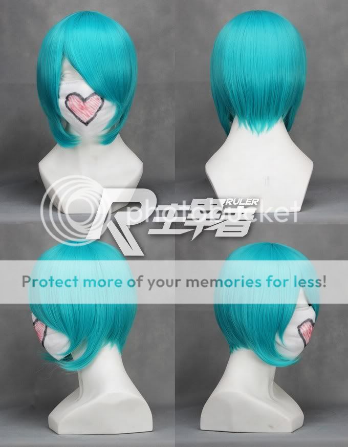 47/1.2m Vocaloid Hatsune Miku Cosplay Blue Wig Ponytail Hair T23 