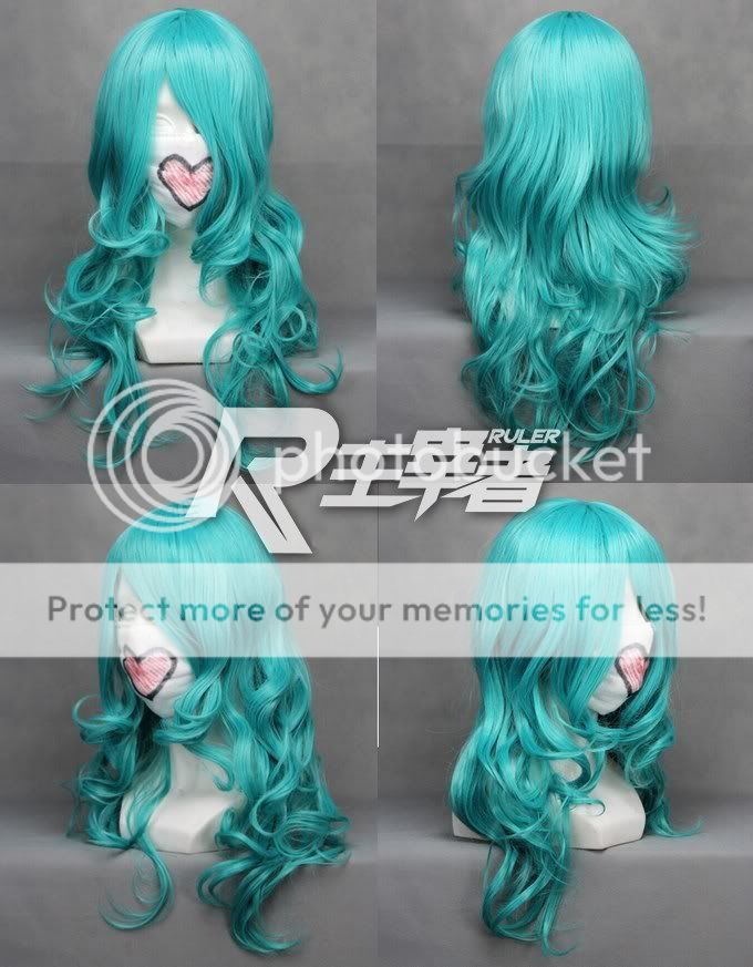   Moon NEPTUNE Wavy Blue Michiru Curly Kaioh Cosplay Wig U39  